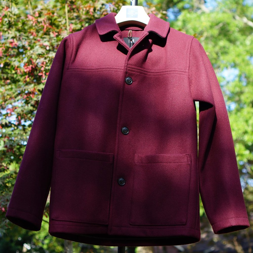 Gloverall Donkey Jacket Burgundy Wool Size Small